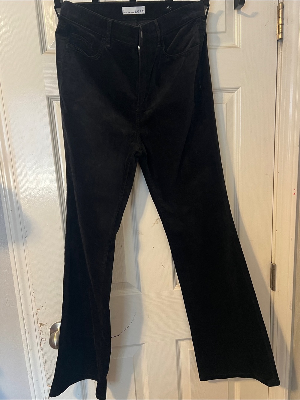 LOFT Black Wide-Leg Flare corduroy Classic High-Rise